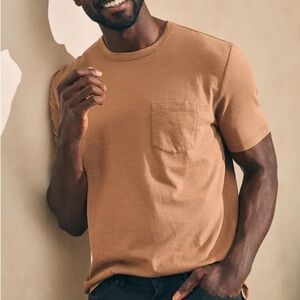 Faherty Sunwashed Pocket Tee Bronze Mens Basic Casual